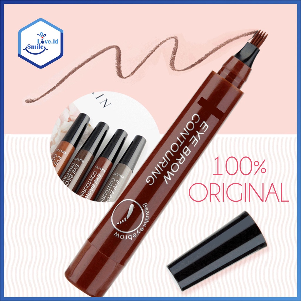 Smilelove Pensil Alis Anti Air dan Tahan Lama Tip Waterproof Eyebrow Anti Luntur SUA01