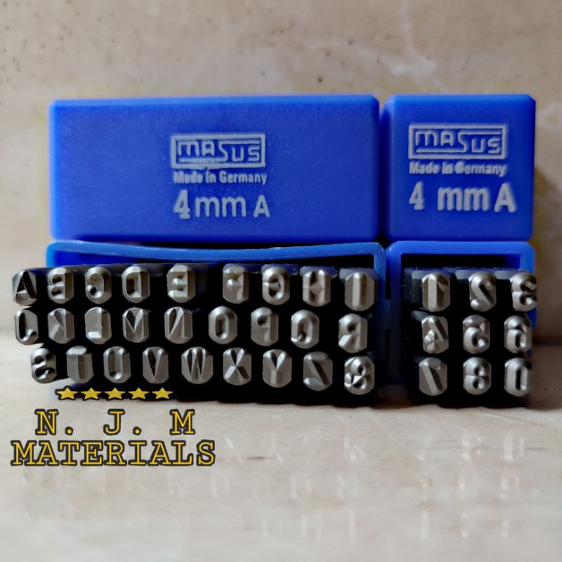 

MASUS Huruf Ketok Angka Ketok 4 Mm Set Stamp Punch 4 Mm Made In GERMANY