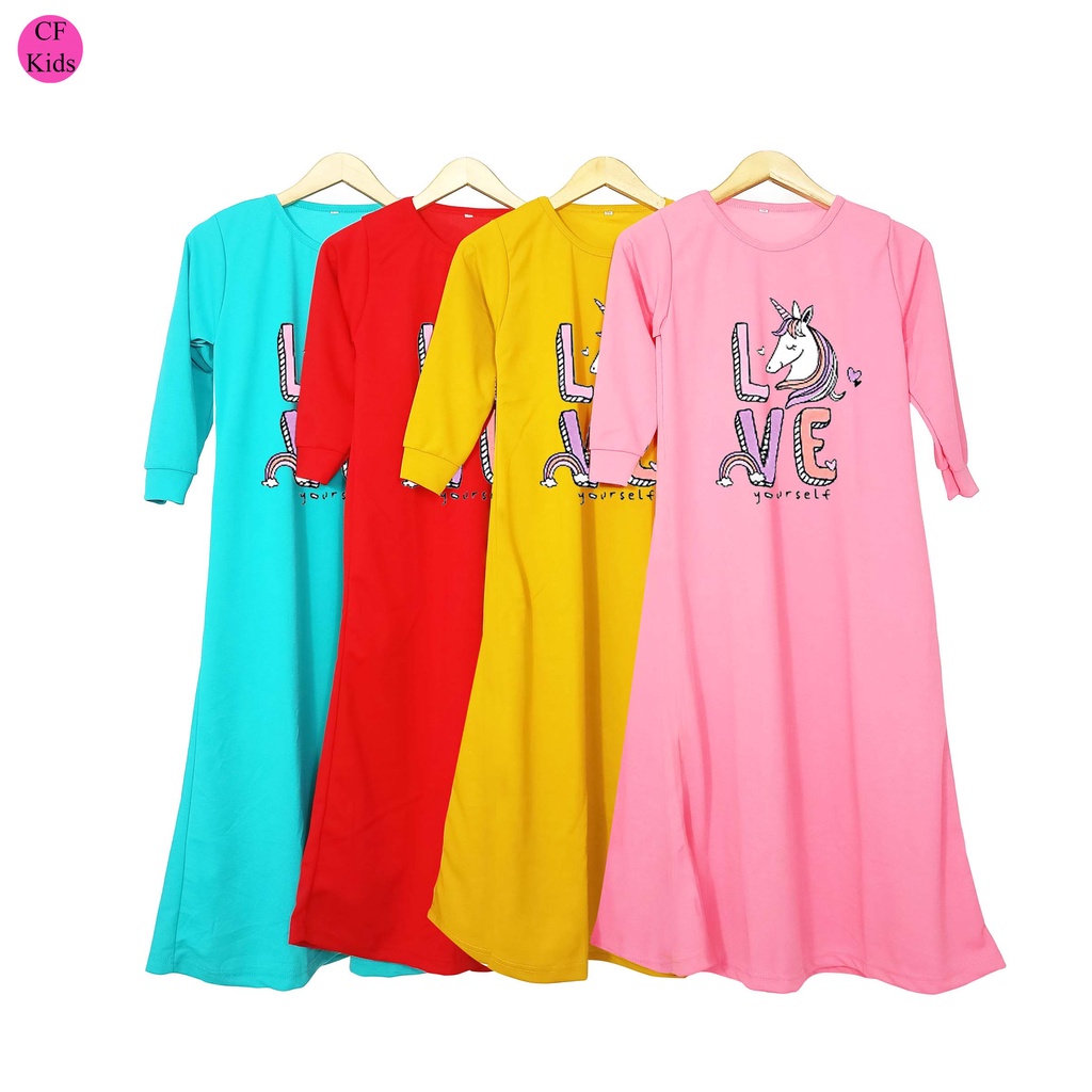 Gamis Anak Perempuan DTF Unicorn Love Yourself CKids