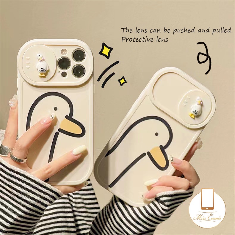 Soft Case TPU Motif Bebek 3D Untuk iPhone 7 8 Plus X XS 11 XR 11 Pro MAX 7 8 Plus 12 13 Pro MAX