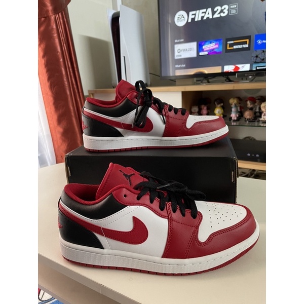 Sepatu Nike Air Jordan 1 Low Gym red Chicago / Reverse Black Toe Chicago bulls BNIB 100% Original