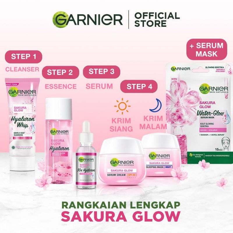 Garnier Sakura Glow Whitening Serum Day Cream 20ml