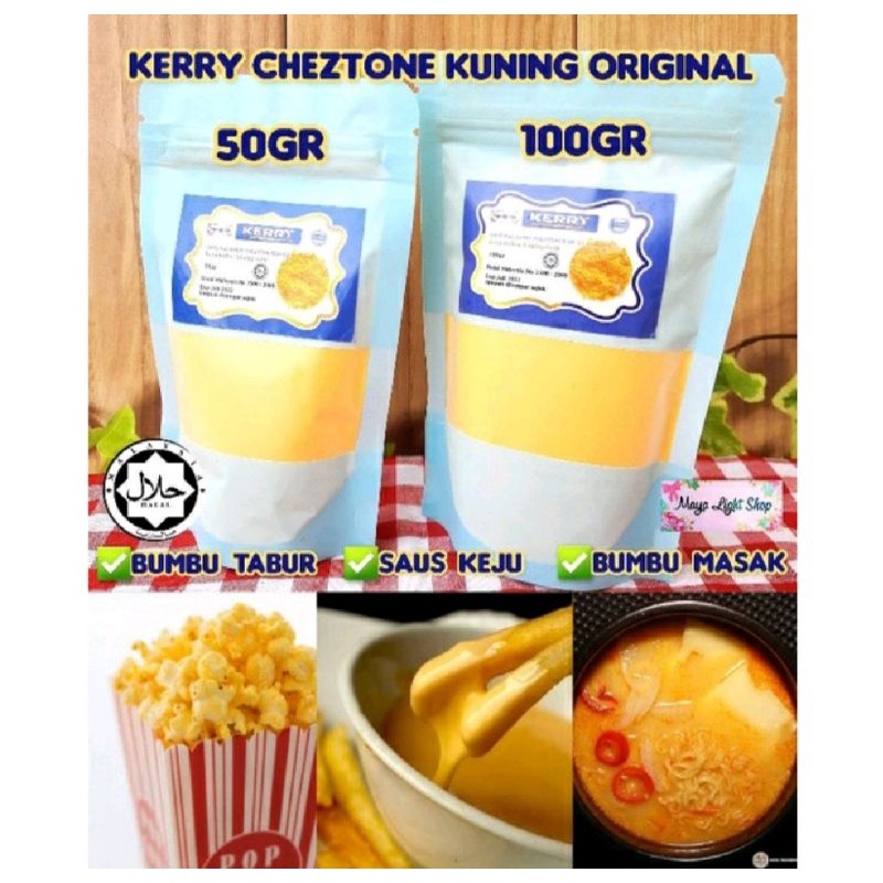 

Kerry Cheztone kuning 100gr dan 50gr Halal dan Enak Original Keju bubuk cheese powder saus keju sauce termurah sale
