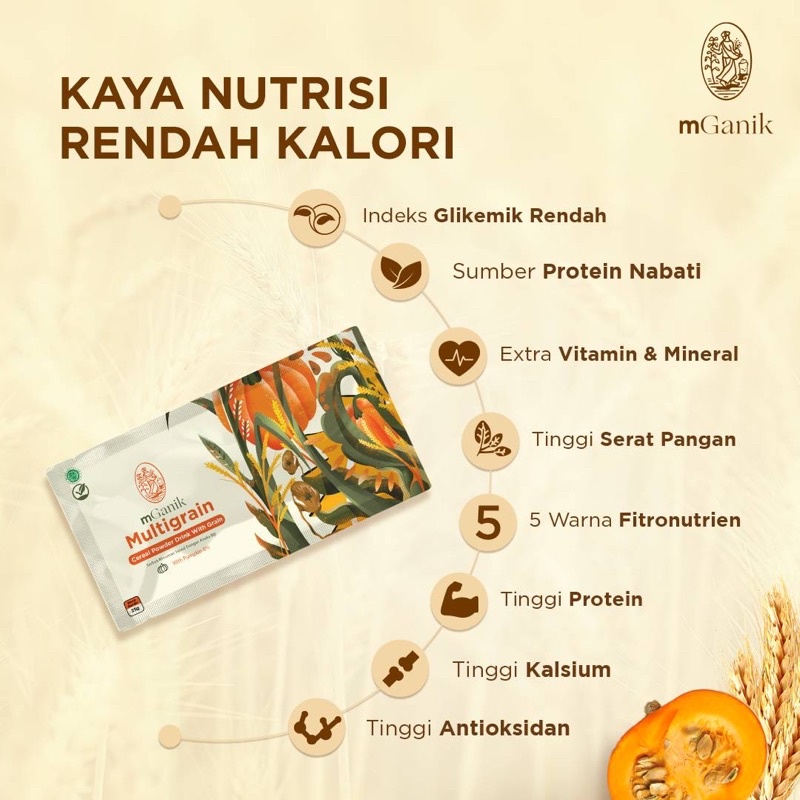 Mganik Multigrain 1 bulan 60 sachet  original M GANIK META FIBER Multi Grain minuman diabetes darah tinggi gula darah  original 100% bpom halal  mencegah menyembuhkan obat kencing manis kolestrol penurun gula darah hipertensi