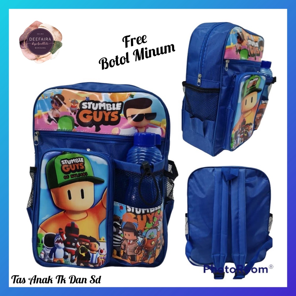 Tas Ransel Anak Laki Laki Untuk Sekolah Anak Tk Dan Sd Motif SGuyss 1N Free Botol Minum