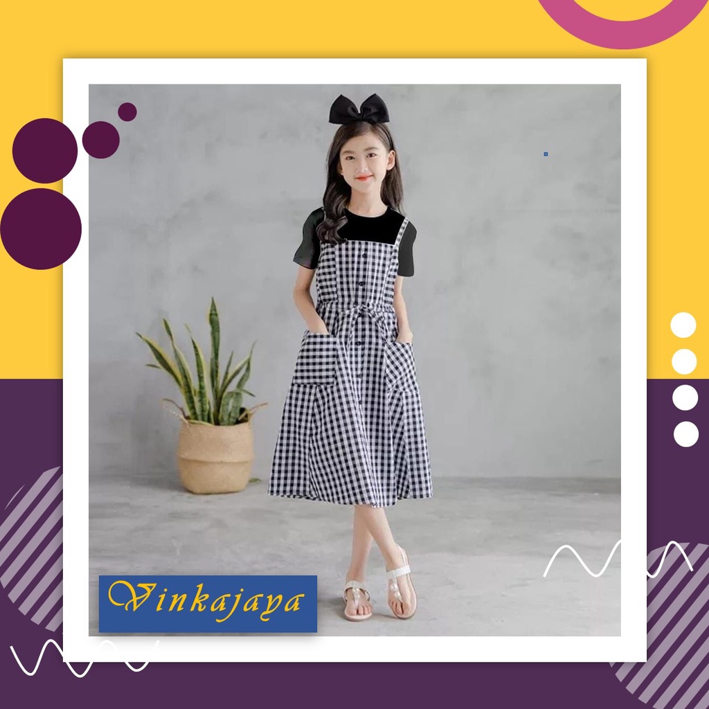 Baju Anak Cewek Setelan Wanita set Usia Umur 7 8 9 Tahun Thn Stelan Rok Kodok Overall Dress Casualki