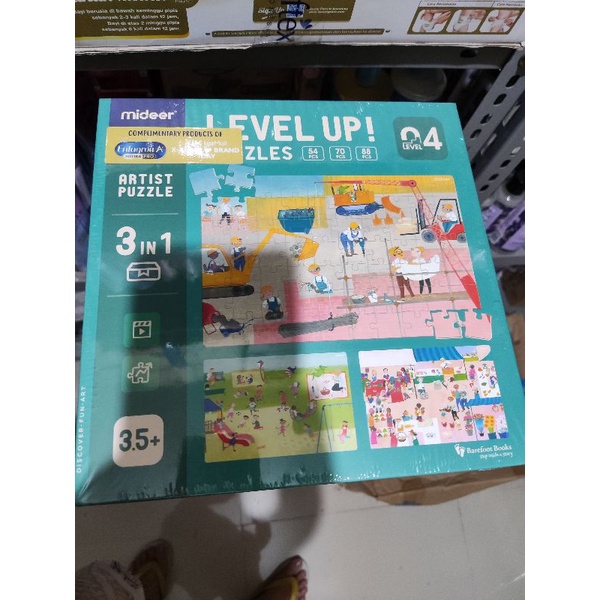 mainan edukasi anak bayi toy puzzle mideer 3in1 susun gambar