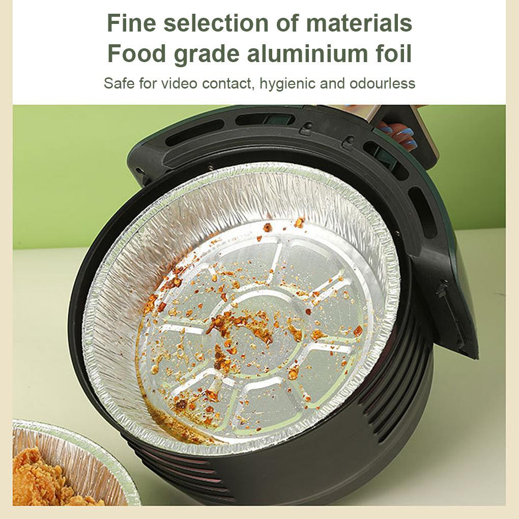 10buah Air Fryer Pad Universal Alat Dapur Rumah Tangga Tahan Panas Aluminium Foil Baking Tray Dish Aksesori Memasak