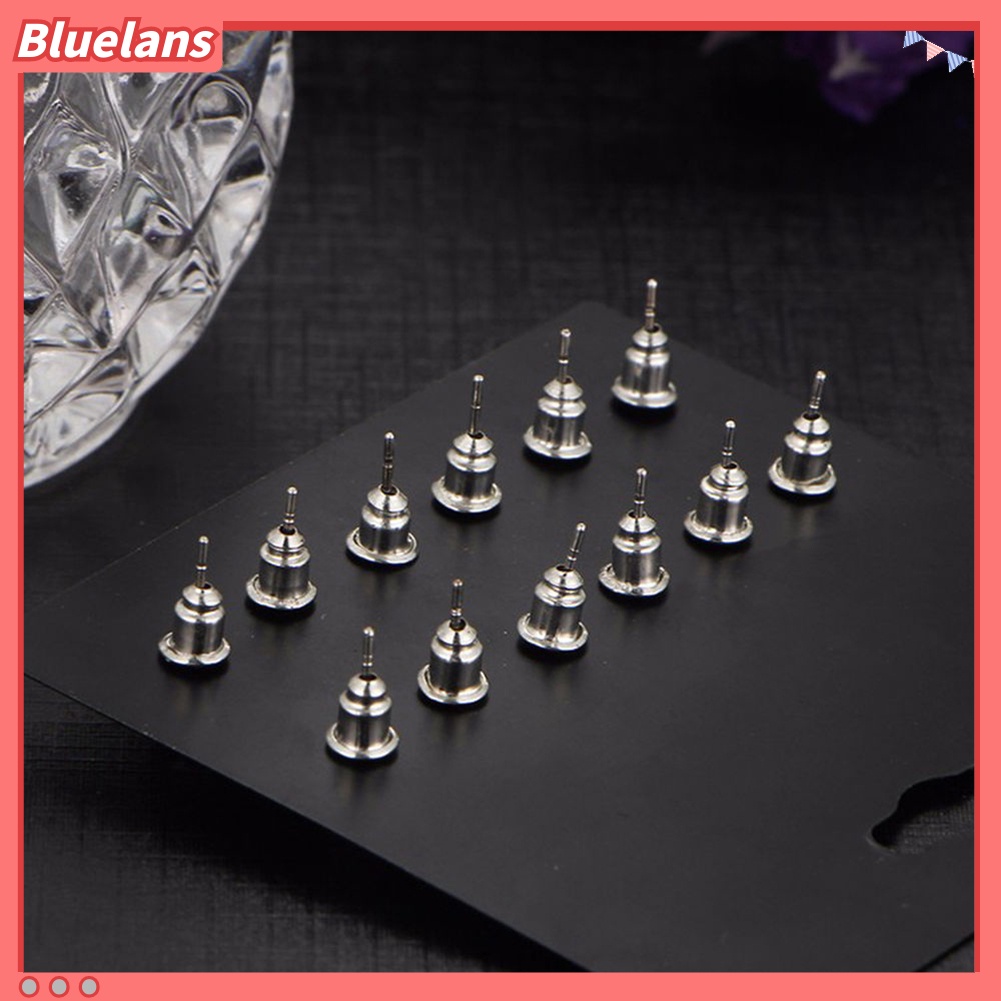 Bluelans 6Pairs Women Jewelry Round Cubic Zirconia CZ Crown Ear Stud Earrings Xmas Gift