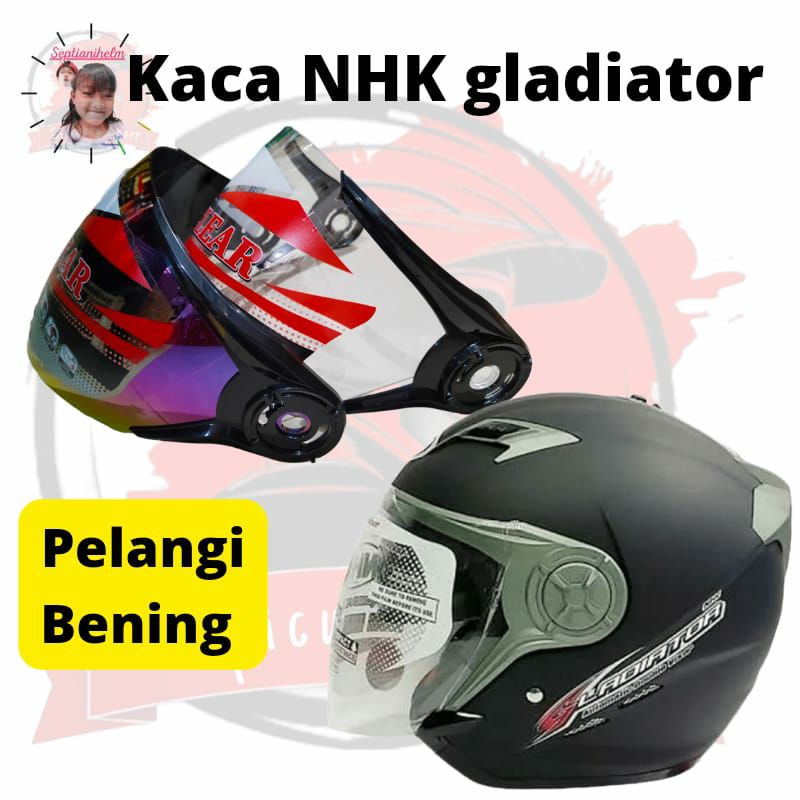 kaca visor helm NHK gladiator pelangi bening visor helmet motor