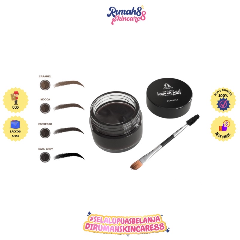 MADAME GIE Madame Brow On Point – Eyebrow Pomade Cream Pensil Alis Waterproof