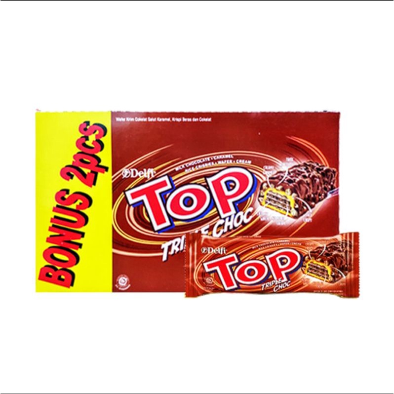 

Delfi Top Wafer Triple Choc 9gr - 1box isi 24pcs + bonus 2pcs