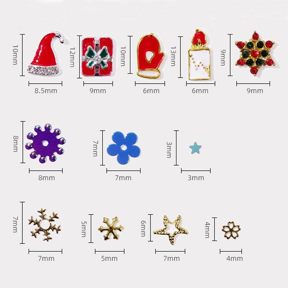 AUGUSTINA Agustinina Natal Dekorasi Nail Art Glitter Fashion Alloy Elk Woman Gift Santa Claus Snowflake Snowman Shiny 3D Rhinestones