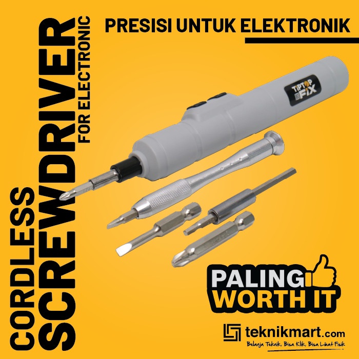 Tip Top E-FIX 4.2 Volt Cordless Screwdriver / Obeng Baterai