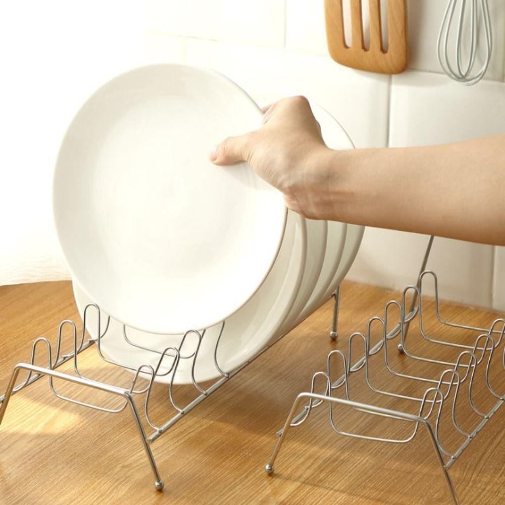 [Elegan] Rak Piring Masak Tahan Karat Drying Stand Dish Drying Kitchen Organizer Draining Plates Slot