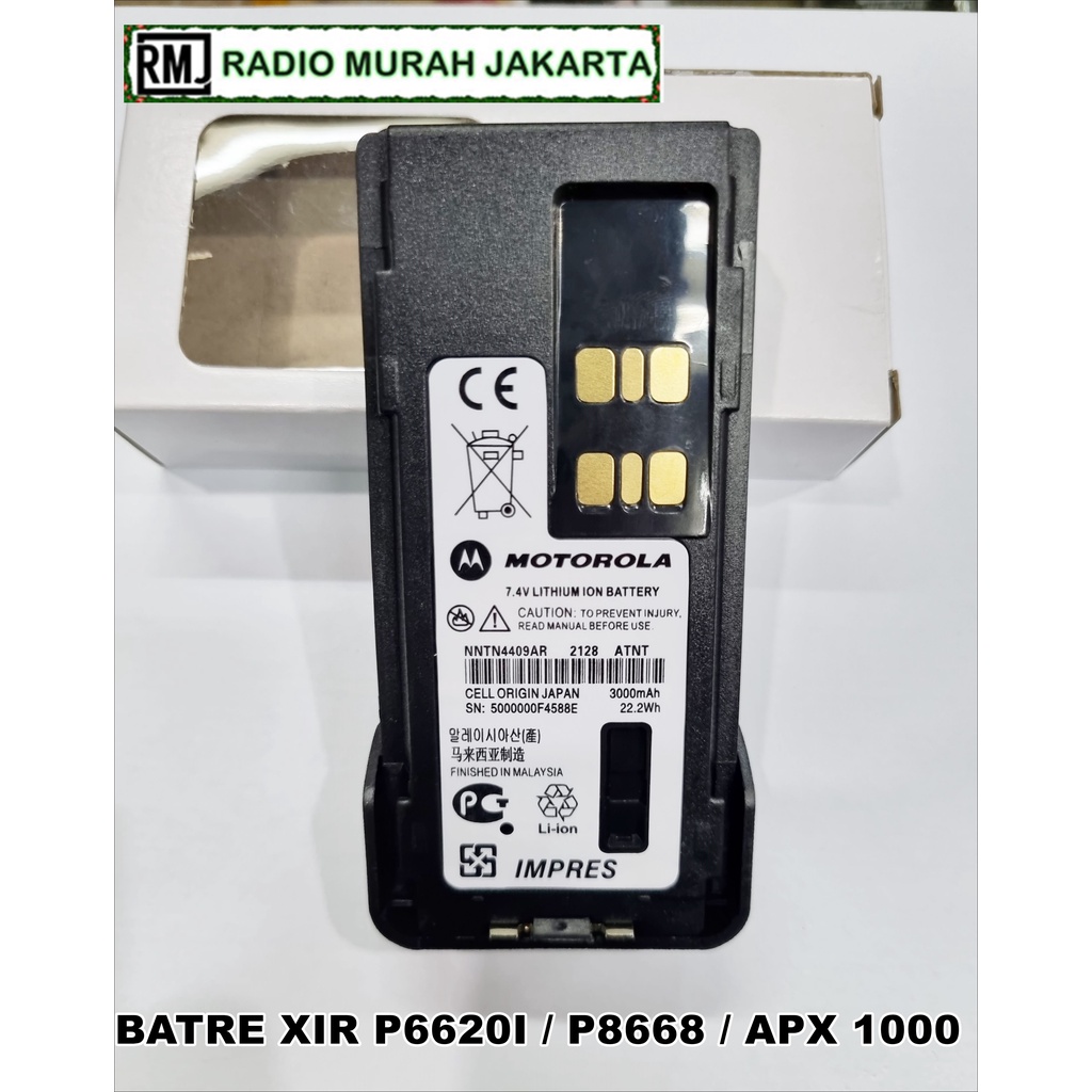 BATRE HT MOTOROLA XIR P6620i APX1000 XIR P8668 BATERAI HT XIR P6620