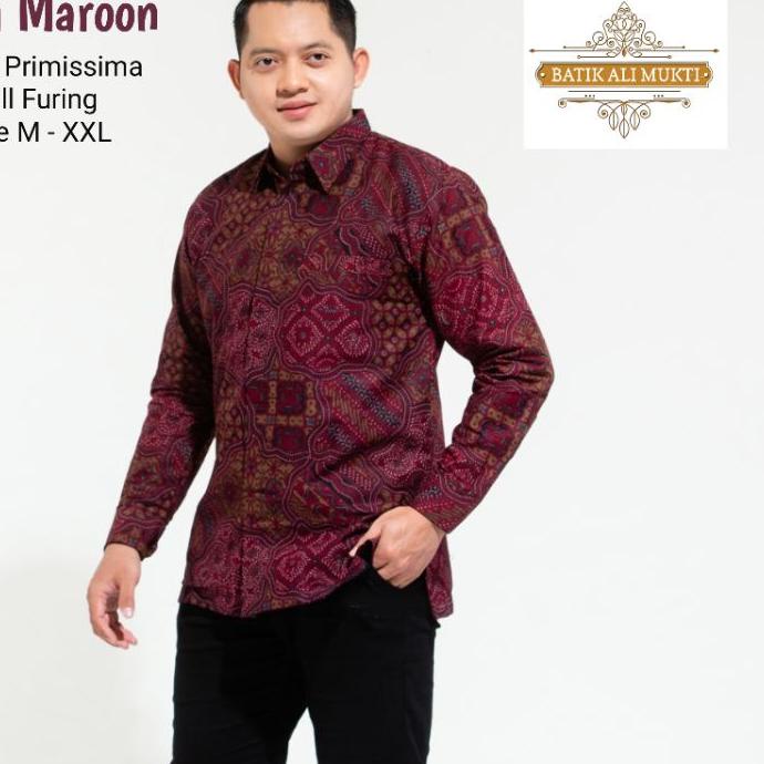 Terbaru DEWA WANGSA MARON Kemeja Batik Pria Modern Lengan Panjang Pendek Full Furing - Baju Hem Bati