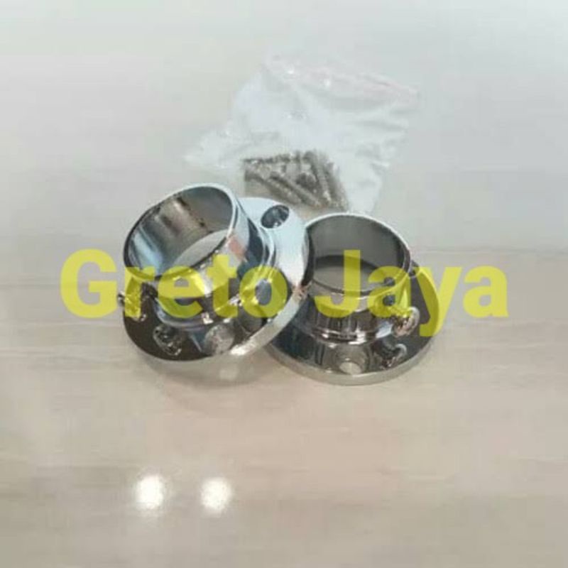 Jual Braket Topi Bracket Pipa Sambungan Dop Lemari Almari Stainless Bulat Gantungan Brecket 3916