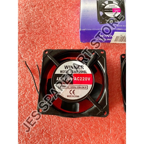 COOLING FAN WINNER METAL 9x9cm 220V AC KIPAS ANGIN BESI 9CM KOTAK 9x9