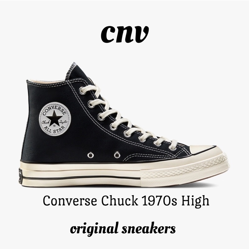 CONVERSE 70S HIGH BLACK WHITE EGRET 100% ORIGINAL RESMI PT MAP