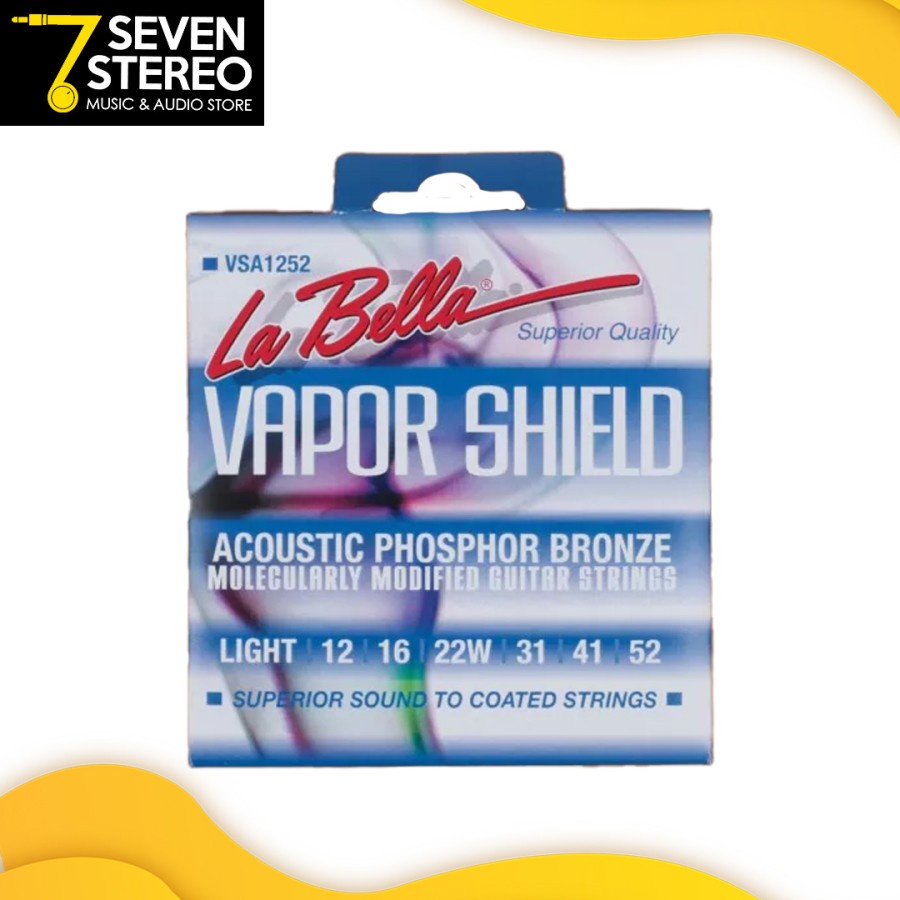 La Bella VSA1252 Vapor Shield Acoustic Guitar String 12-52 Senar Gitar