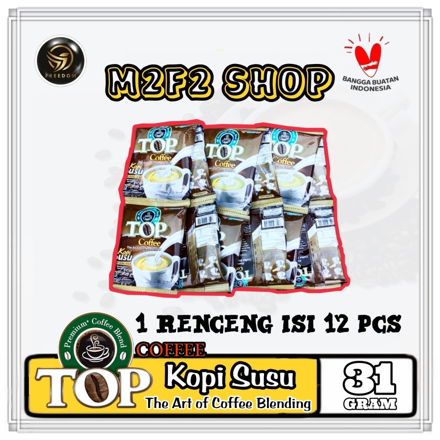 

TOP Premium Coffee Blend Kopi Serbuk Susu + Gula Sachet - 31 gr (Kemasan Renceng)