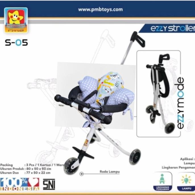 Stroller Ezzy Micro Trike s05 dorongan anak 2-6 Tahun Roda 3 FREE JOK