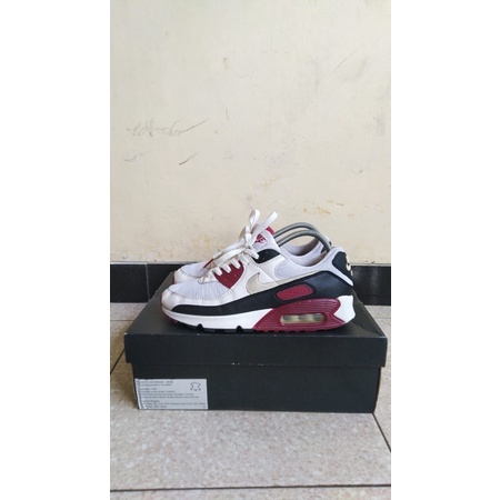 SEPATU SNEAKERS PRIA NIKE AIRMAX 90 WHITE BURGUNDY ORIGINAL