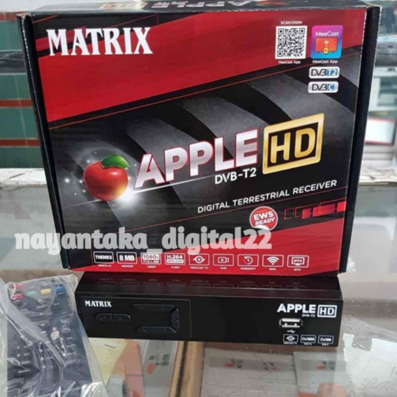 GROSIR SET TOP BOK TV DIGITAL DVB T2 STB MATRIX APPLE MERAH MURAH TERLARIS, STB MATRIK PENERIMA SIAR