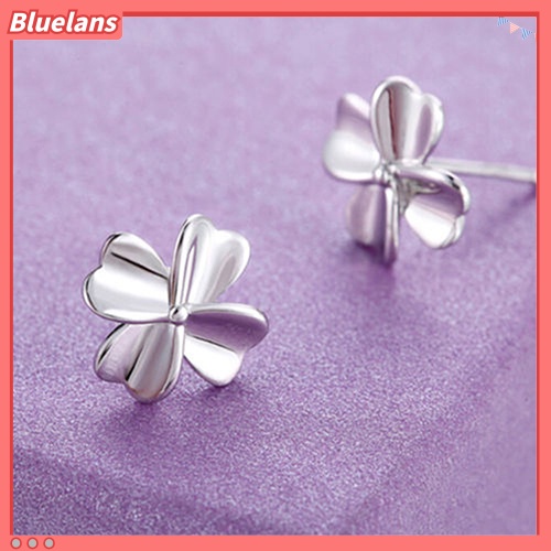 Bluelans Women Cute Flower Earrings 925 Sterling Silver Ear Studs Wedding Jewelry