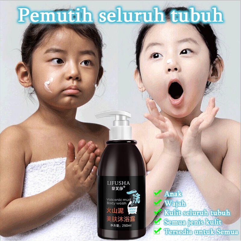Sabun Lotion pemutih badan permanen Sabun mandi pemutih Mandi lumpur vulkanik 250ml Pemutih tubuh Me