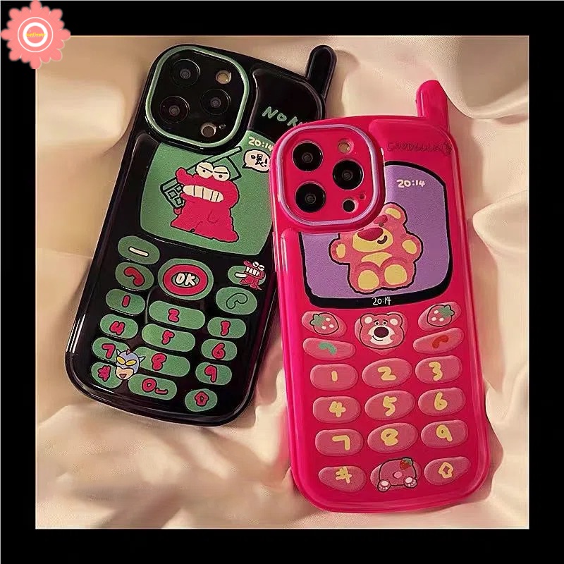 Soft Case Desain Kartun Buaya Strawberry Beruang Gaya Retro Untuk IPhone 11 12 13 Pro MAX XR 7 8 Plus X XS MAX SE 2020