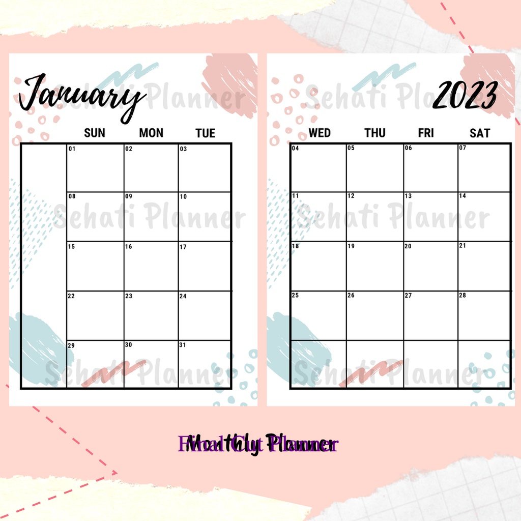 

Monthly Planner / Bullet Journal / Kertas Binder Loose Leaf A5 & B5 / Sehati Planner .