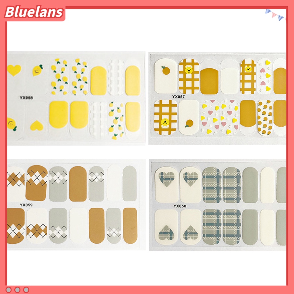 (In Stock) Kacamata Hitam Lensa Warna Warni ♡3pcs Stiker Kuku Full Cover Motif Kartun Anti Air Untuk Dekorasi Manicure