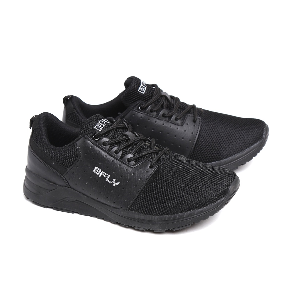 BFLY Sepatu Sneakers Casual Sporty Wanita INCOMER Black Synthetic Mesh
