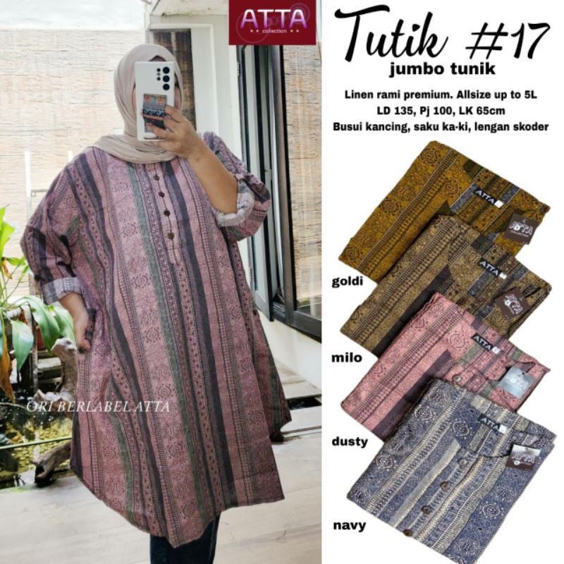 TUNIK JUMBO KATUN LINEN IMPORT LD130 REMAJA MOTIF SALUR