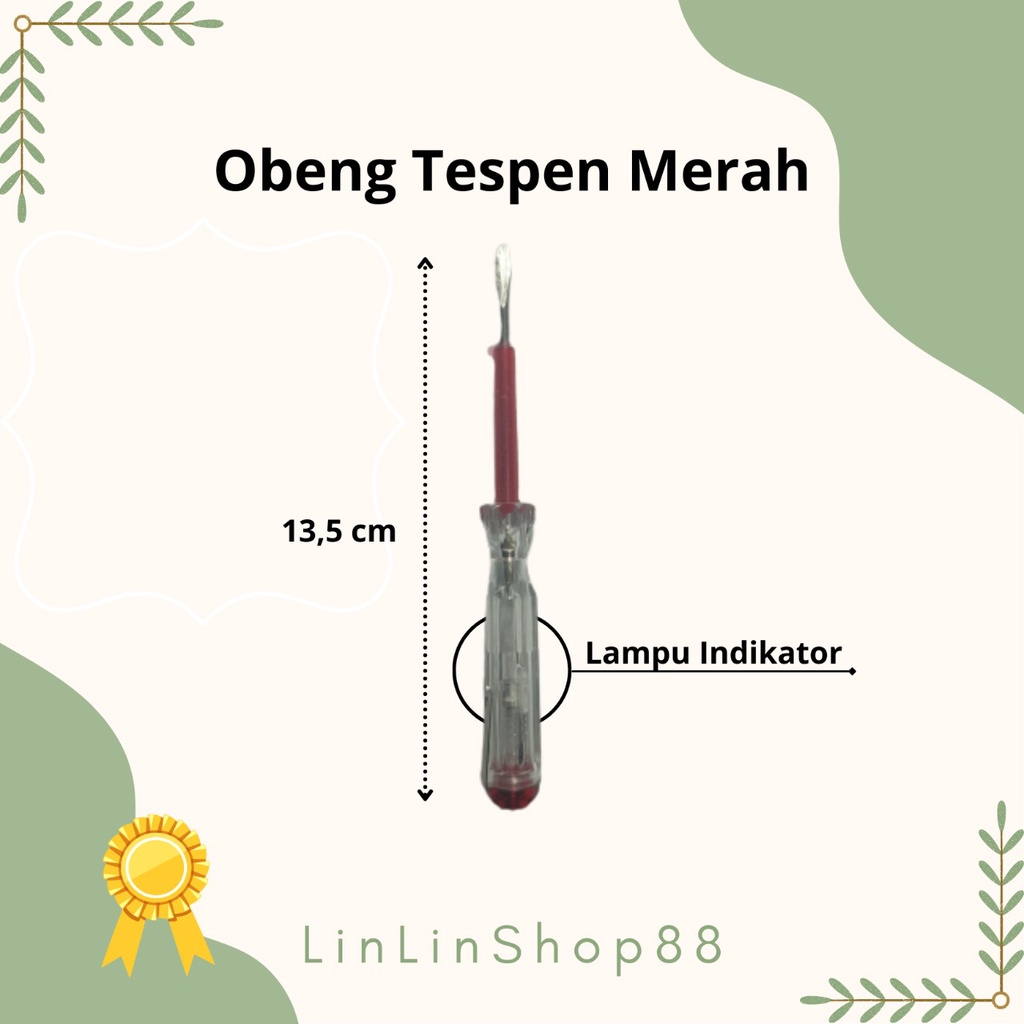 Obeng Tespen Merah 1 pcs