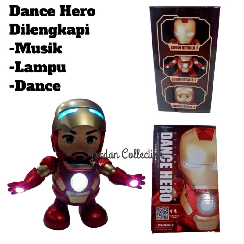 MAINAN ANAK ROBOT DANCE HERO IRONMAN/SUPER HERO DANCE TOYS