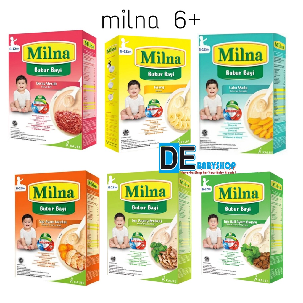 MILNA BOX GOODMIL/ MILNA BUBUR BAYI REGULER BOX 6+/ MILNA BUBUR BAYI BOX 8+ 120gr