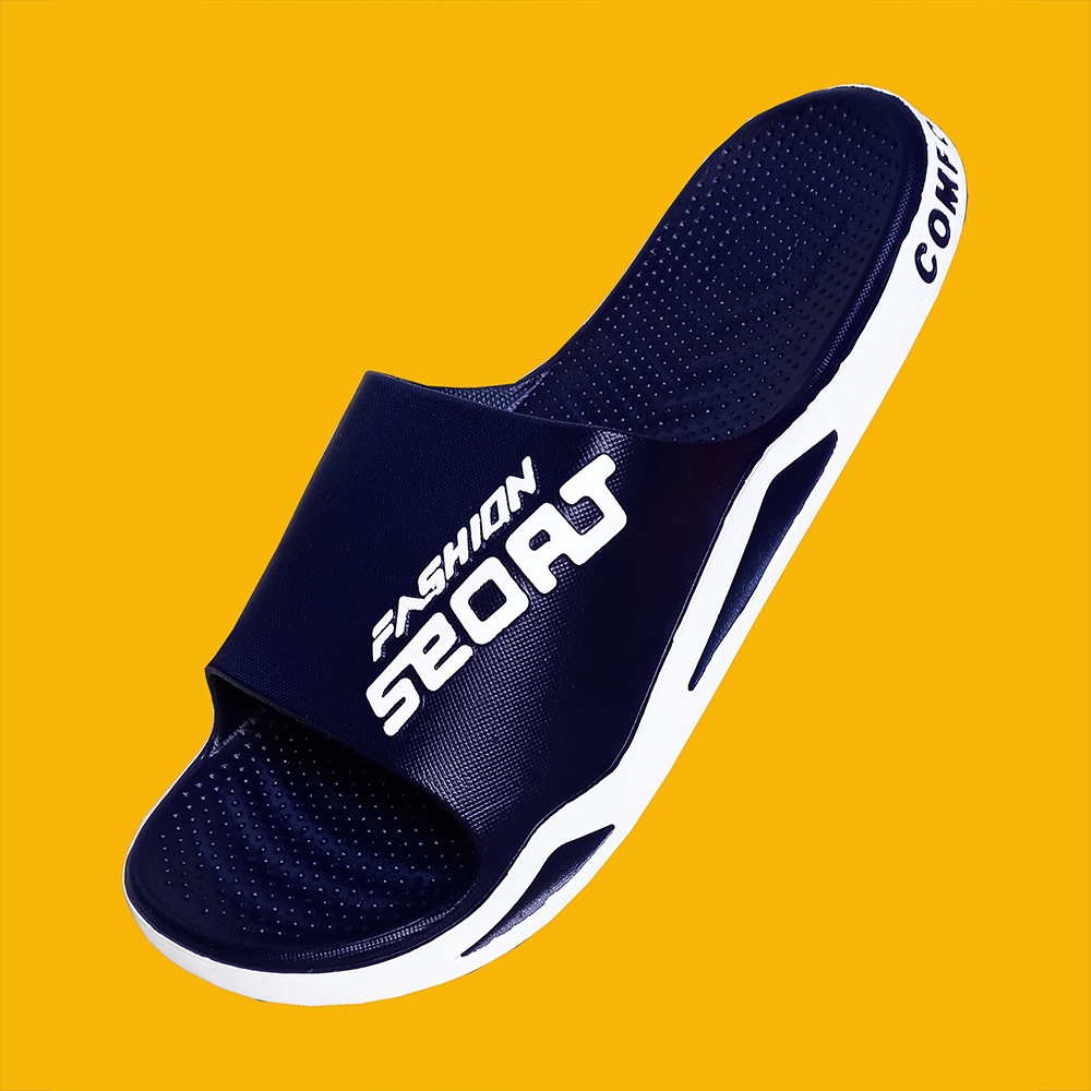 Sandal pria import sandal selop pria sandal slop pria sandal cowok [D01]-Navi