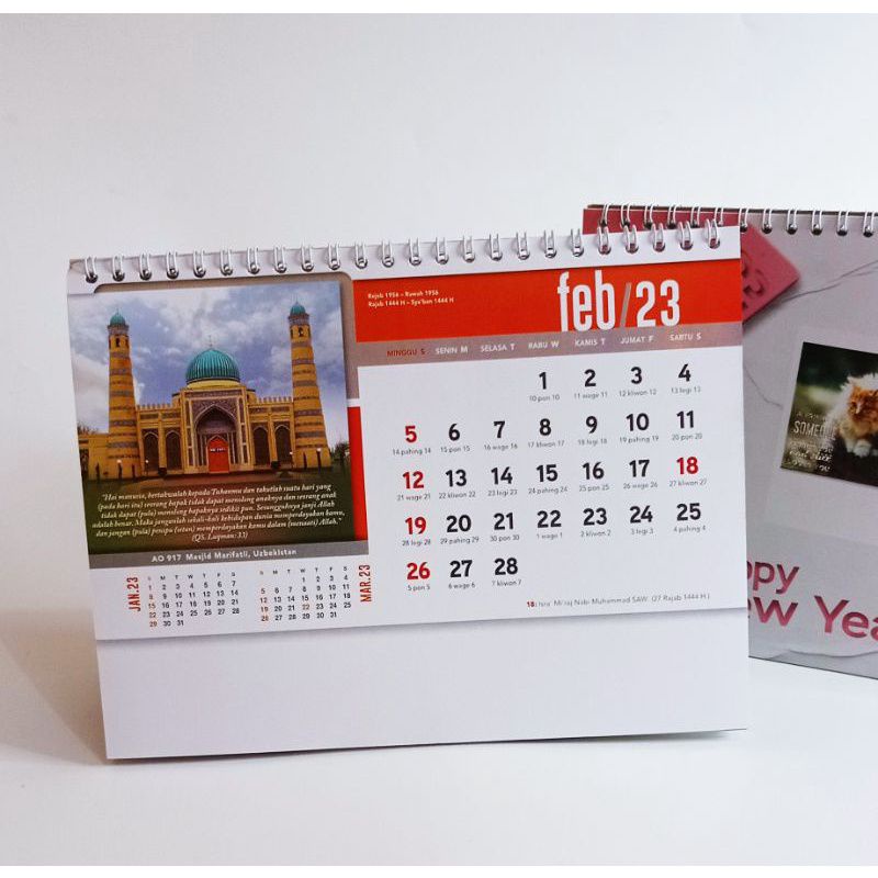 kalender meja standart 2023 Ao 971 masjid dunia//kalender duduk 2023