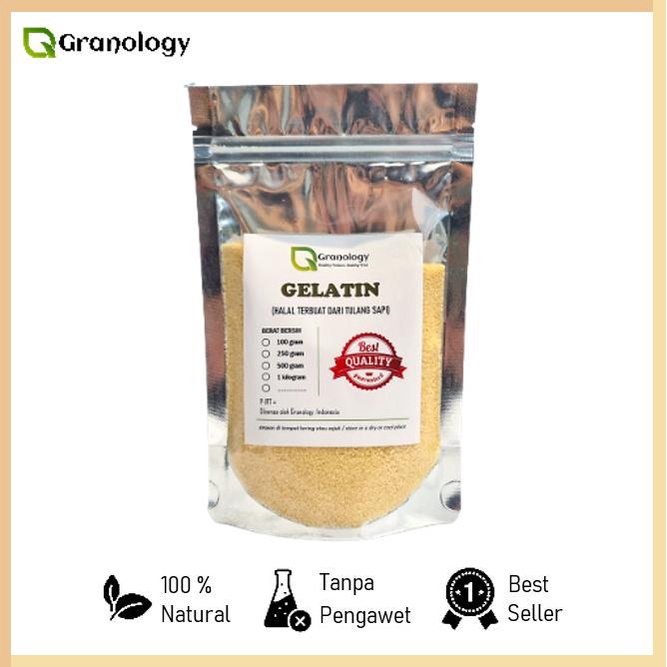 

BISA COD Gelatin Bubuk Halal Premium Import (250 gram) by Granology