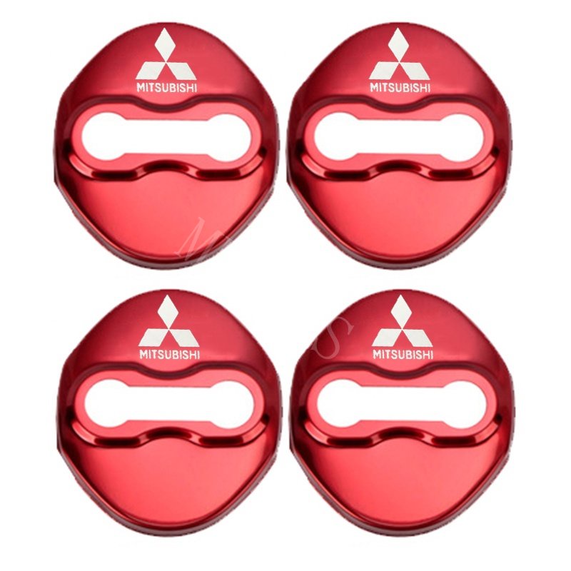 4pcs Stiker Cover Kunci Pintu Mobil Untuk Mitsubishi Xpander Mirage Horse Lancer Pajero Outlander Attrage