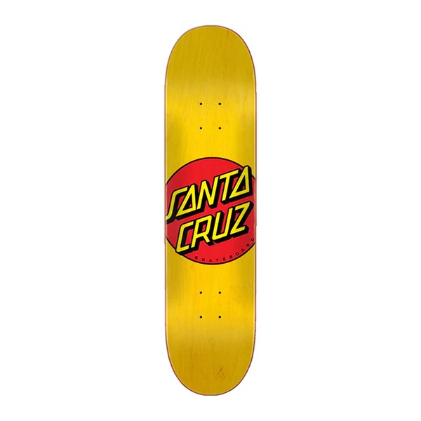 Santa Cruz Skateboard Deck Classic Dot Yellow Veneer 7.75