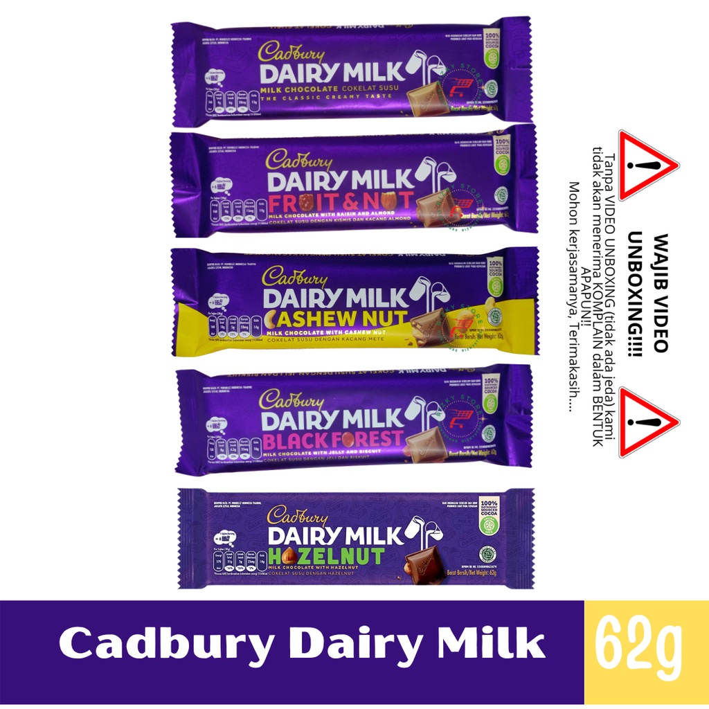 Jual Cadbury Dairy Milk Cokelat 62 Gram 4 Varian | Shopee Indonesia