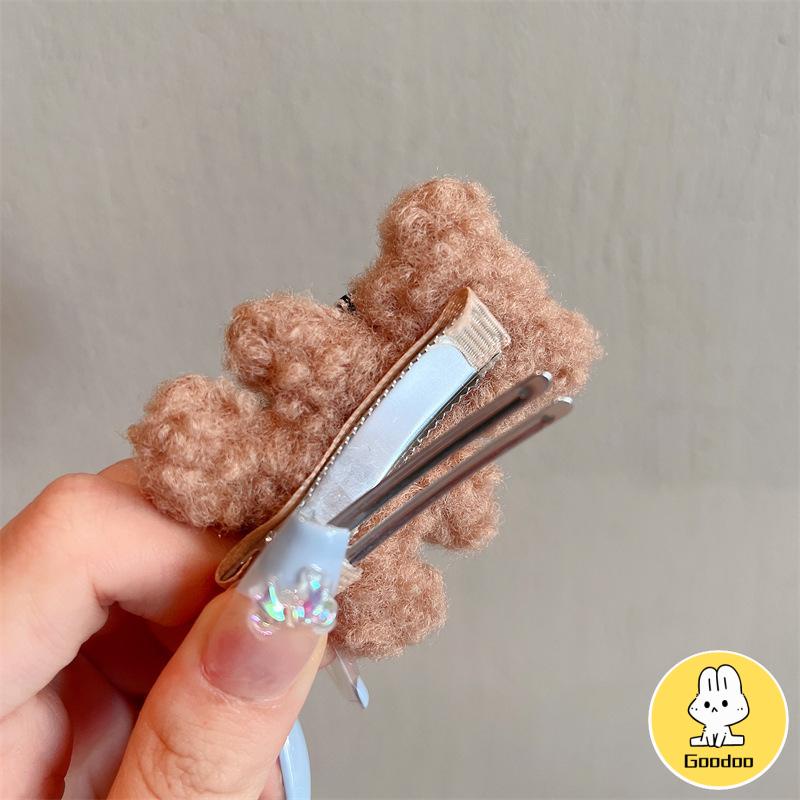 Plush Bear Jepit Rambut Lucu Sisi Klip Aksesoris Rambut Jepit Rambut -Doo