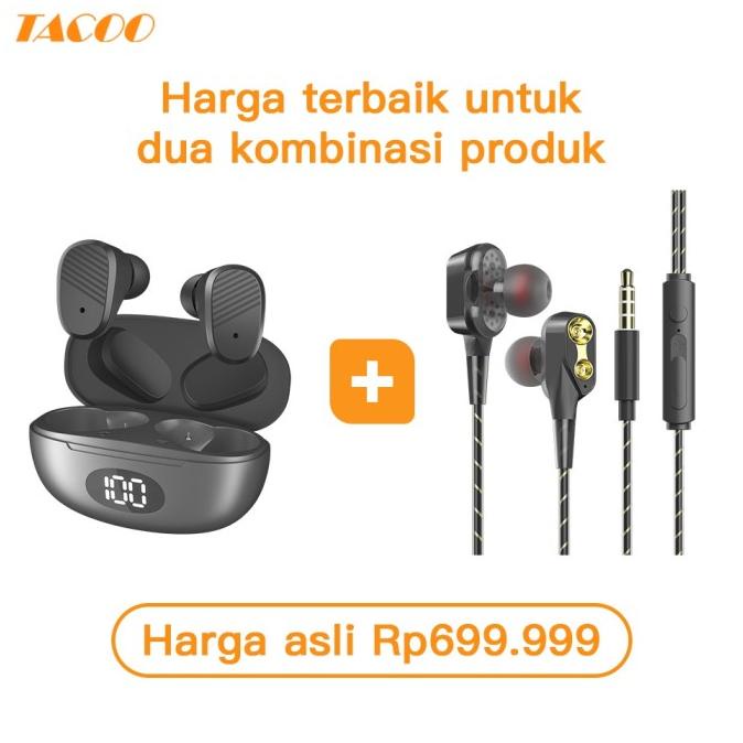 Mil027- Bundle Tacoo Headphone Headset Bluetooth Wireless Teh0420 Maca Dikapratiwii12