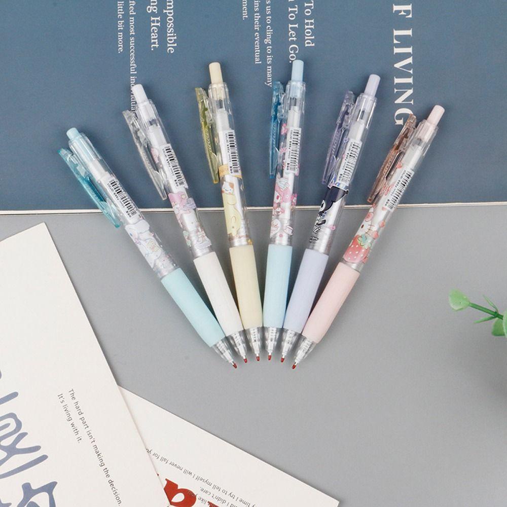 Mxbeauty Kartun Gel Pulpen 6 Pcs/set Alat Tulis Sekolah Perlengkapan Kantor Menulis Pulpen Ballpoint Kuromi Melody Cinnamoroll Anjing Penandatanganan Pulpen