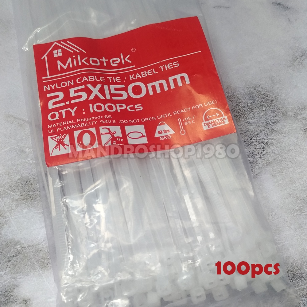 Kabel Ties 2.5 X 150mm 100pcs | Perekat Bodi
