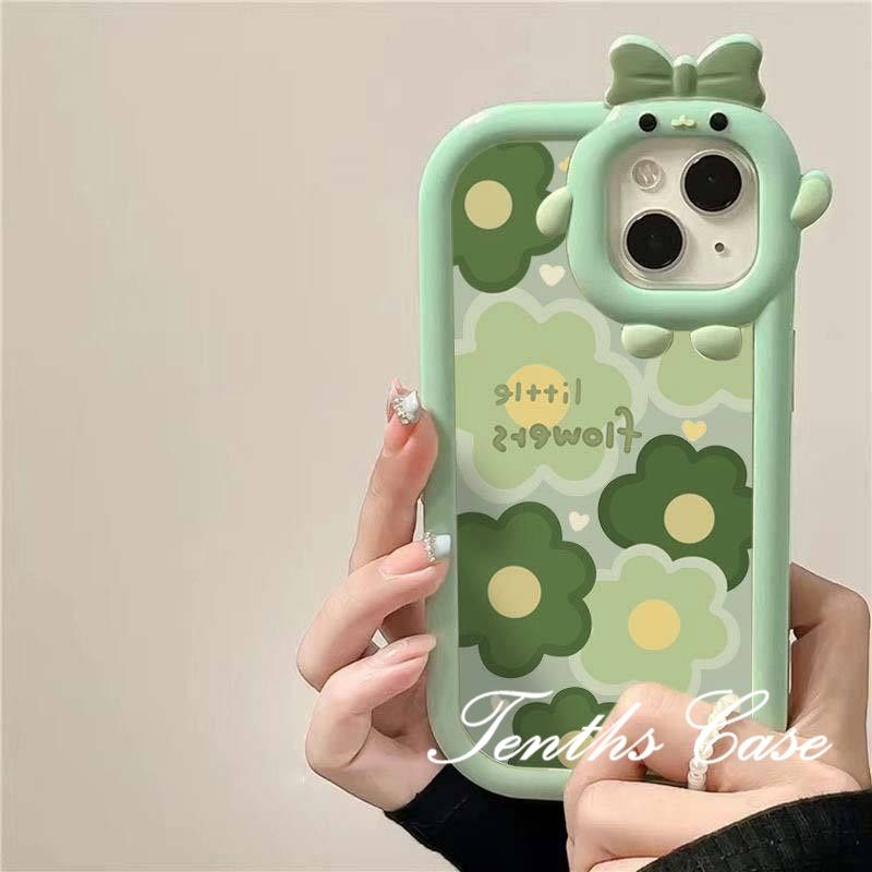 Redmi Note12 10C 9A 9C 9T Note 11 Pro+10 Pro 9T Mi12 Poco M4 Pro X3 GT Bunga Hijau Kecil Casing Ponsel Soft Cover Pelindung